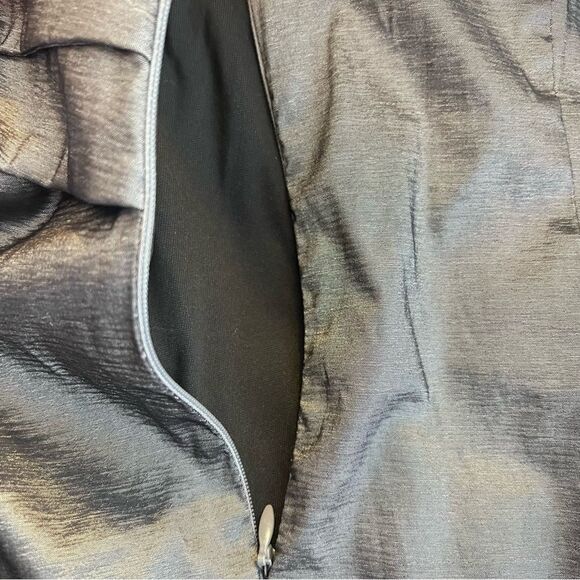 Xscape by Joanna Chen One-Shoulder shiny Gray stretch Dress Sz 6 Prom wedding - Picture 7 of 10